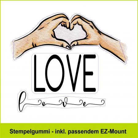 Herzhände - Stempelgummi